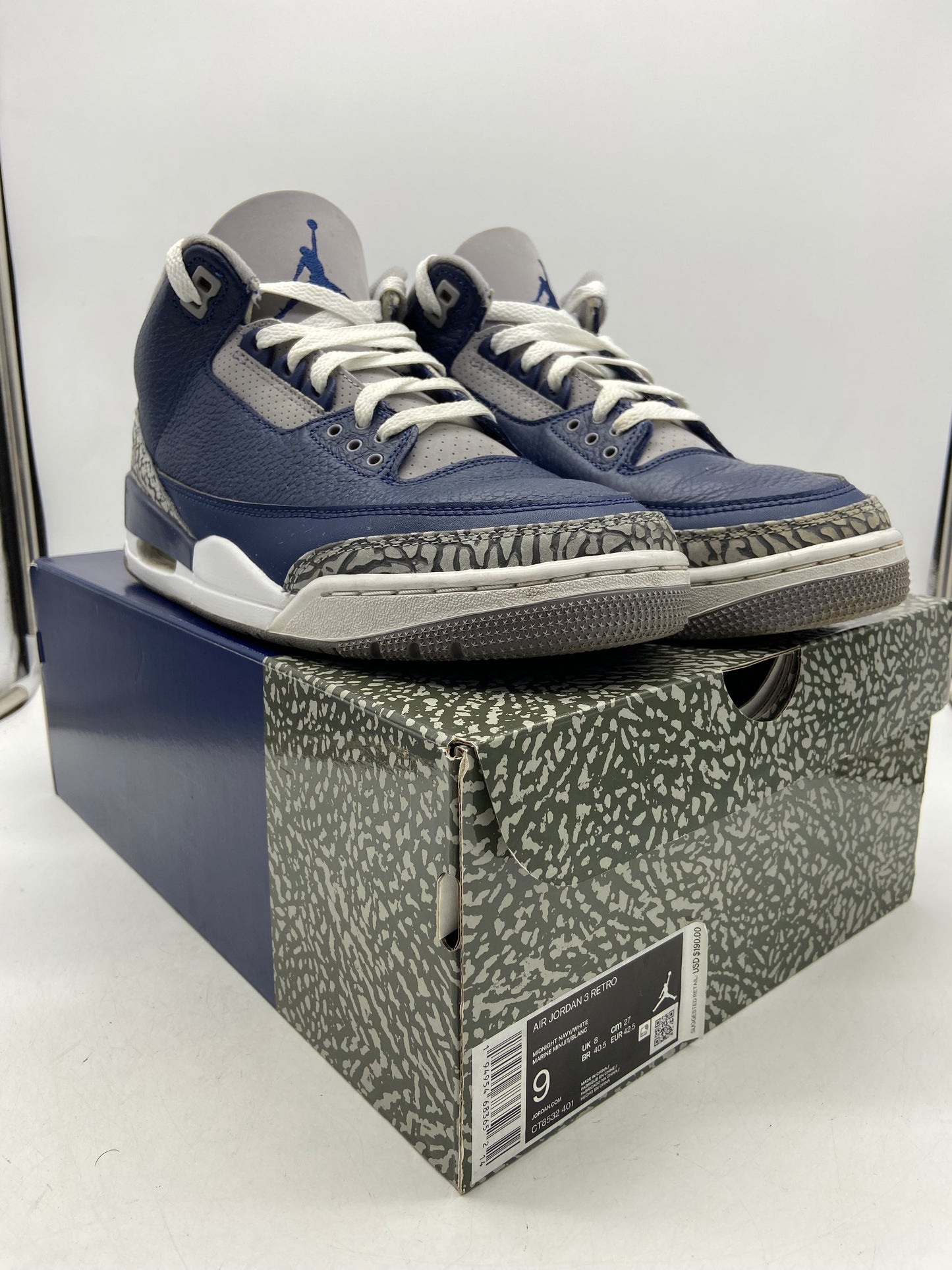 Preowned Jordan 3 Retro Georgetown (2021) Sz 9M/10.5W - CT8532-401