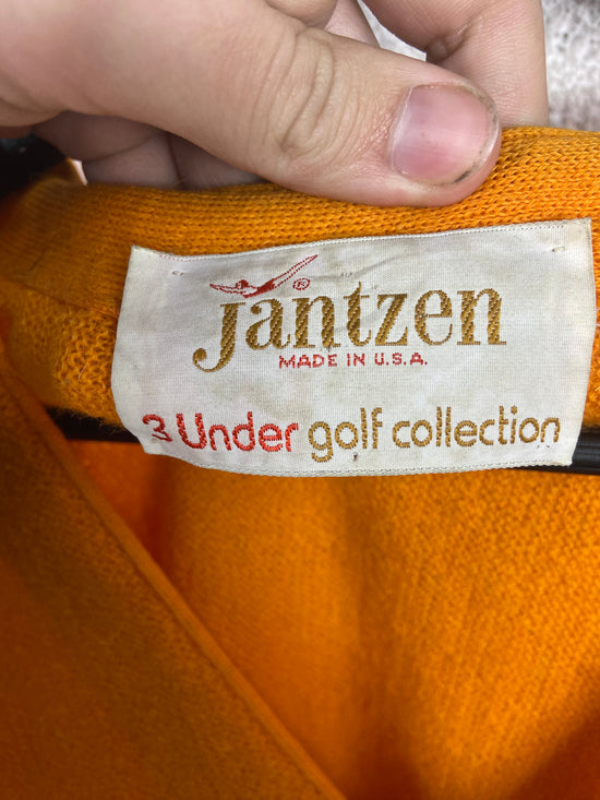 VTG Orange Jantzen Cardigan Sz L