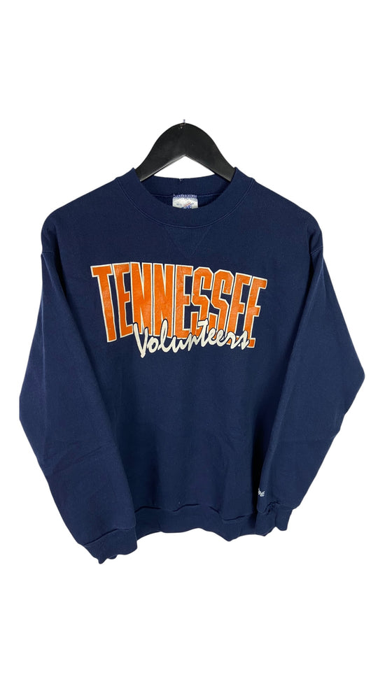 VTG Navy Tennessee Vols Crackle Sweatshirt Sz Med