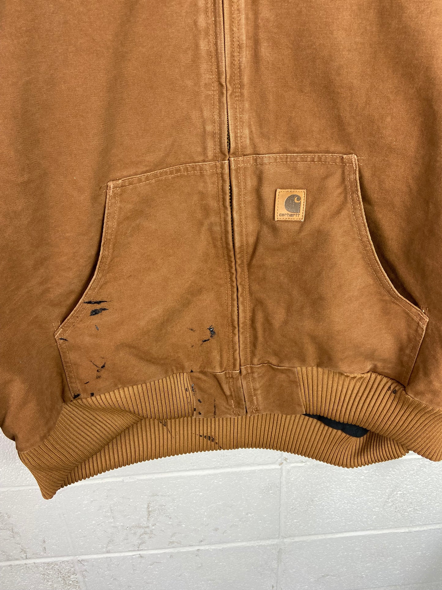 Carhartt Brown Duck Canvas Hooded Work Jacket Sz XXL