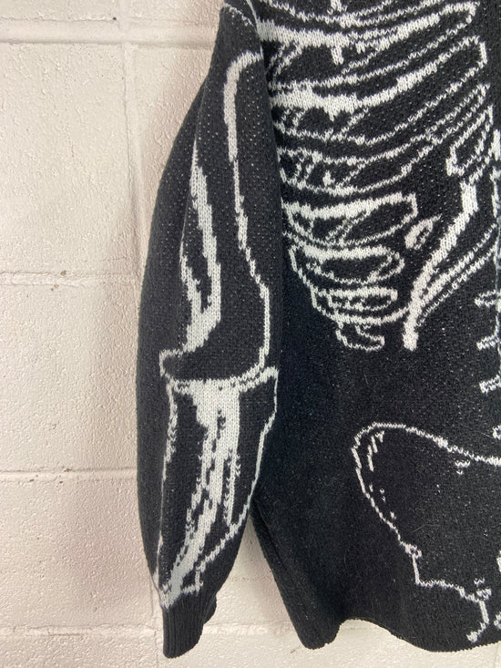 Skeleton Bones Fleece Sweater Sz XL