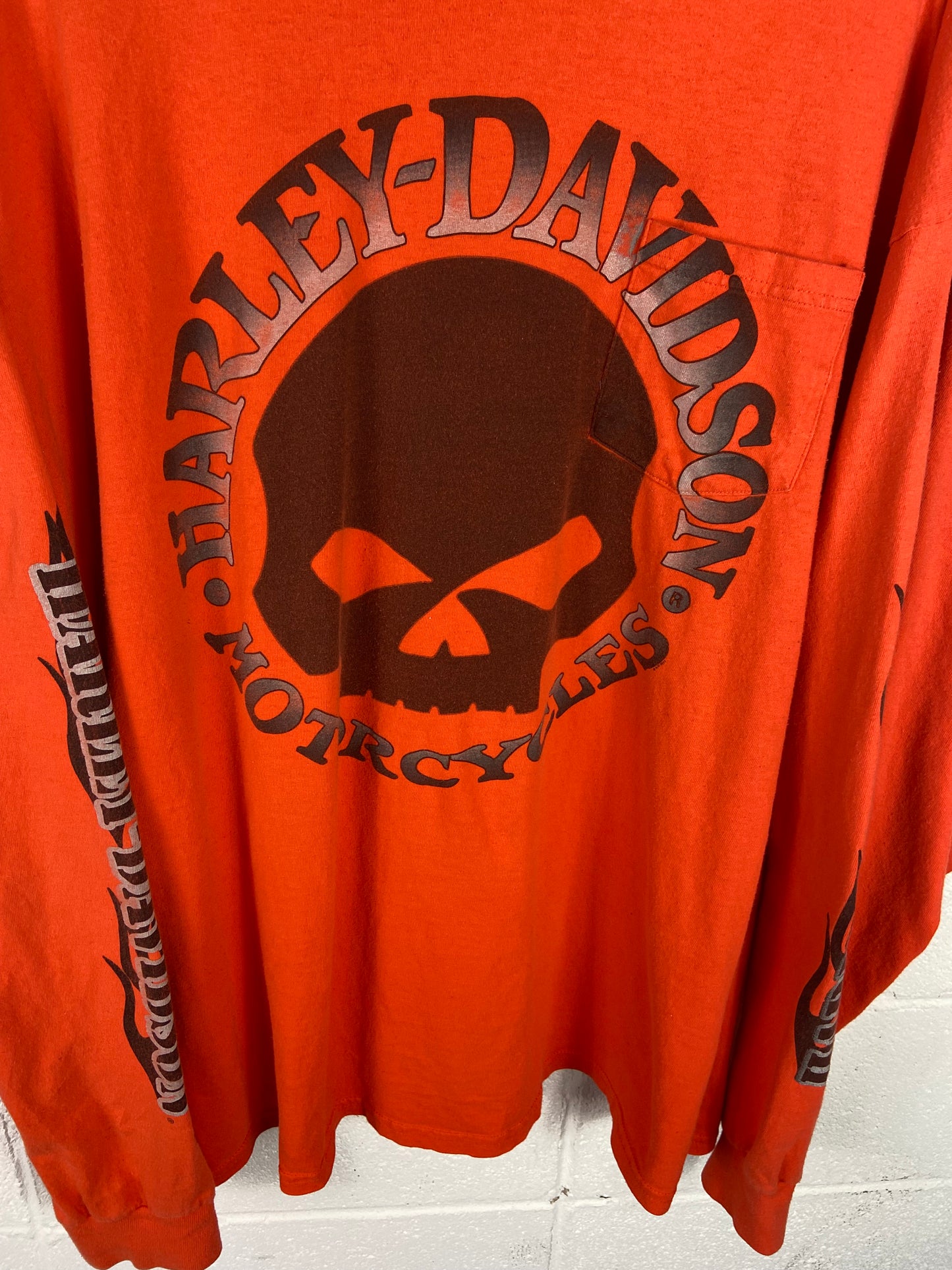 VTG Harley Davidson Spellout L/S Graphic Tee Sz 3XL