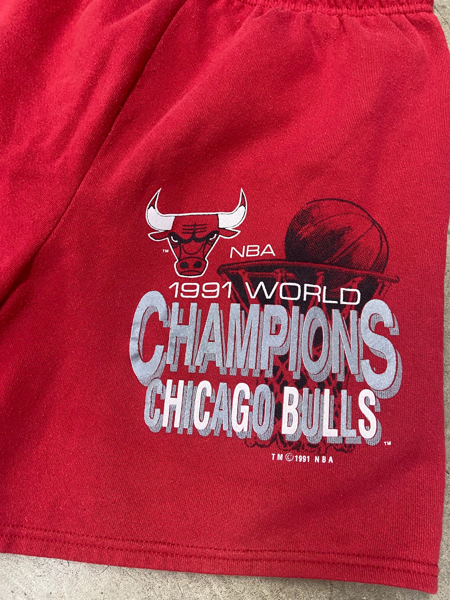 VTG Chicago Bulls '91 NBA Champs Shorts Sz XL