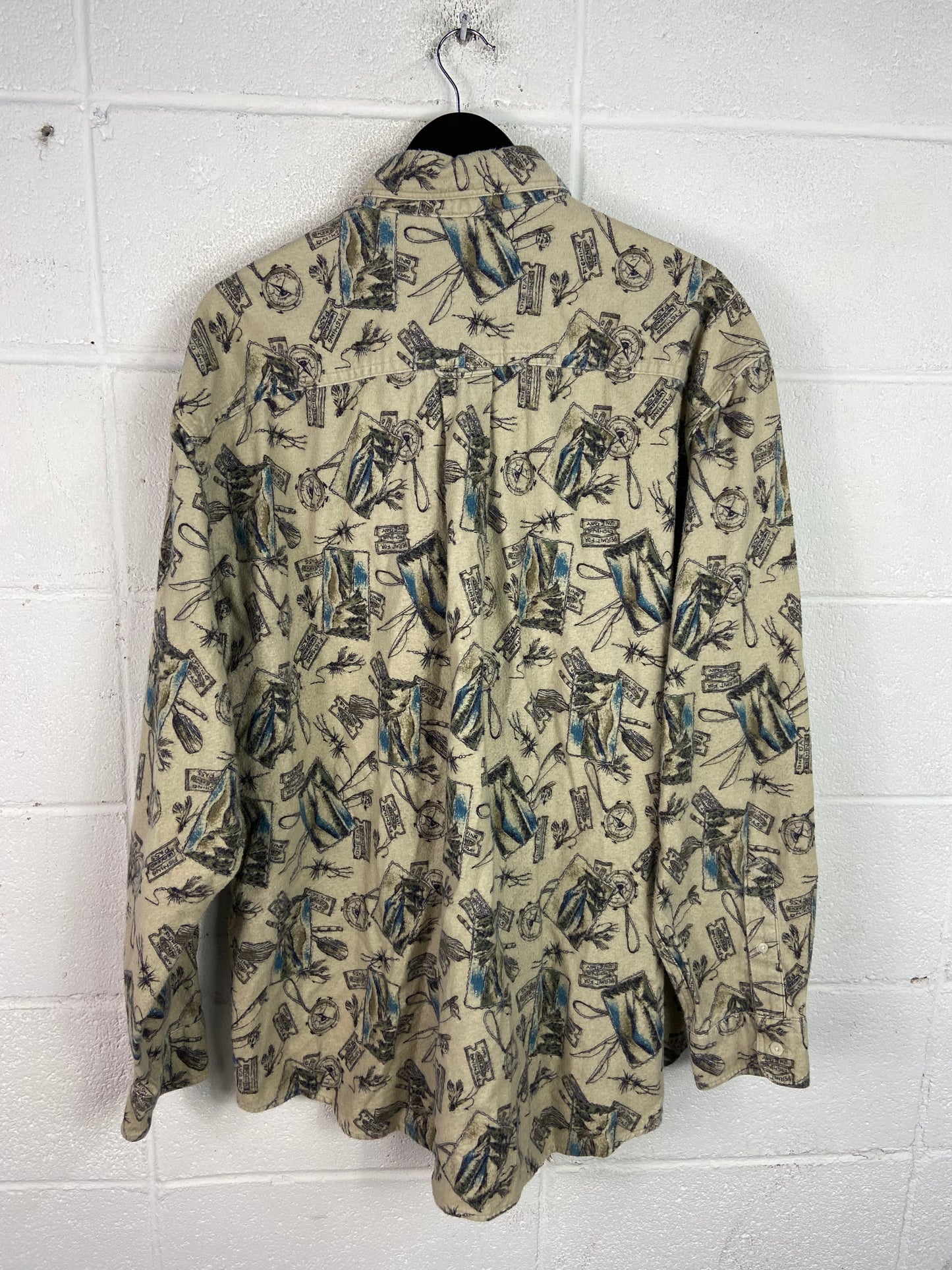 VTG Woolrich Fishing L/S Button Up Shirt Sz XXL