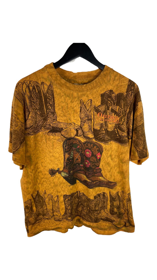 VTG Colorado Boots AOP Tee Sz L