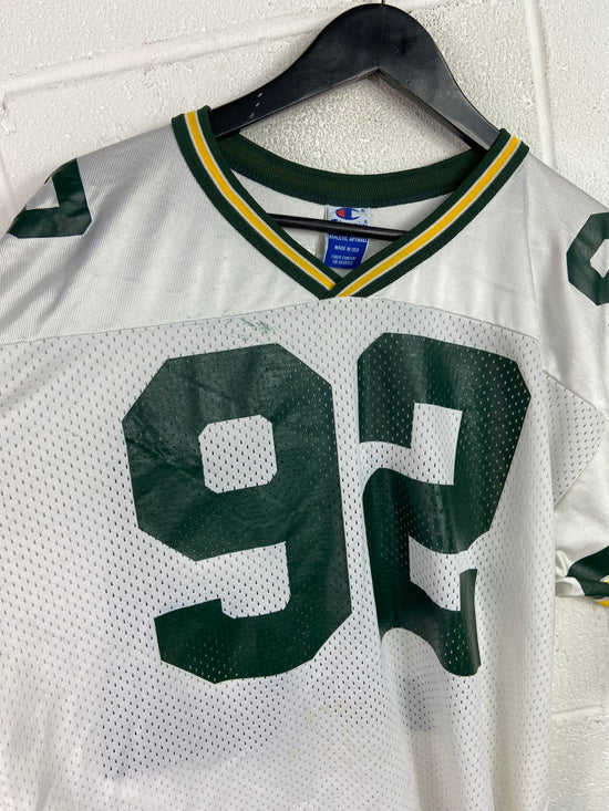 Y2K Green Bay Packers Reggie White Cropped Champion Jersey Sz M/L