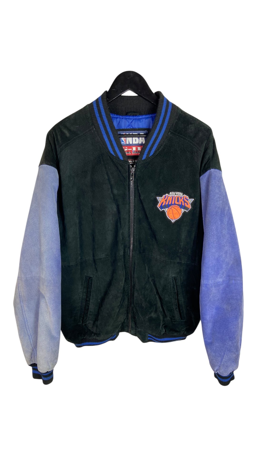 VTG New York Knicks G-3 Carl Banks Wilson Leather Suede Jacket Sz L