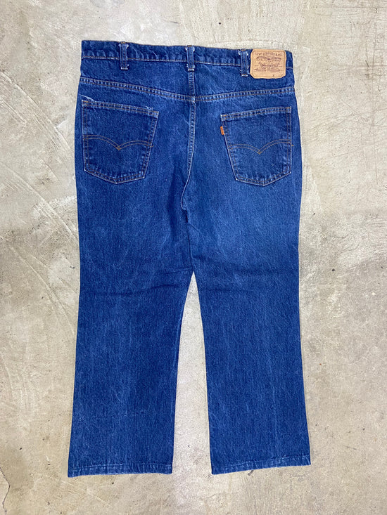 VTG Levi's 517 Orange Tab Bootcut Blue Denim Jeans Sz 36x30