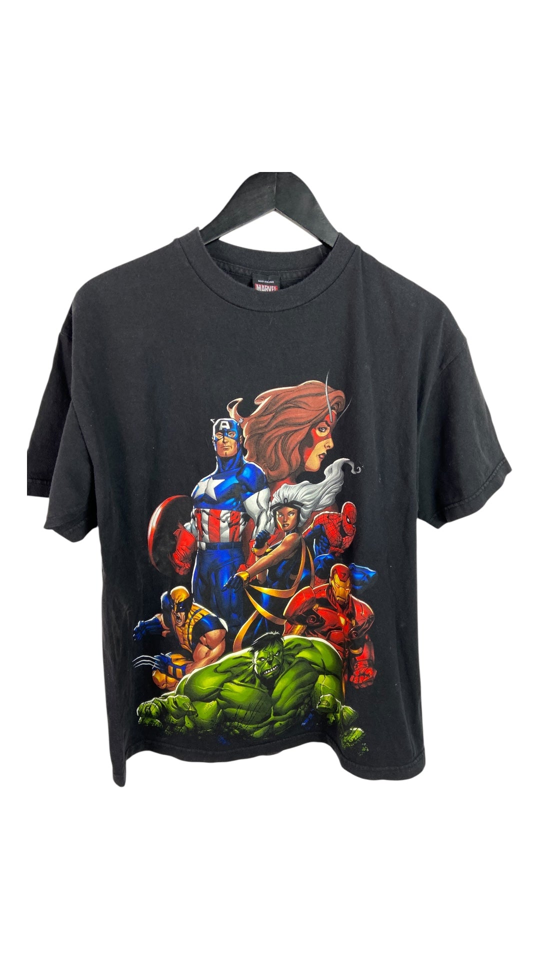 Y2K Mad Engine Marvel Lineup Tee Sz L