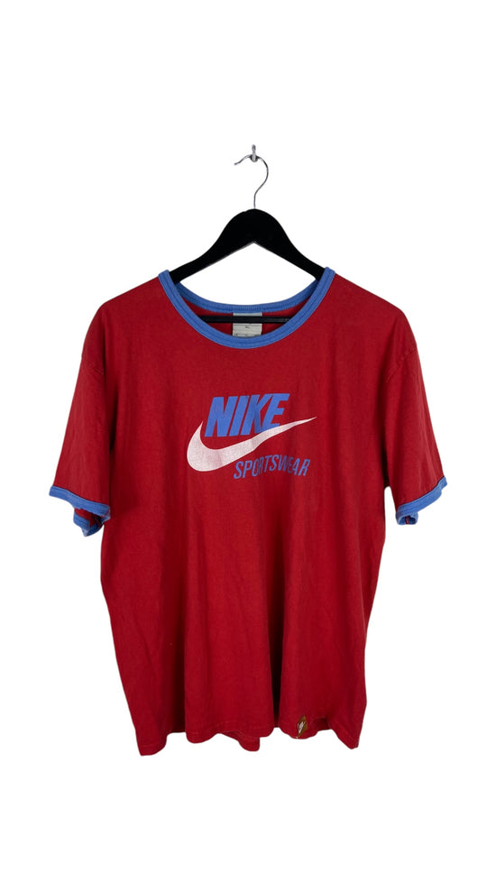 Y2K Nike Sportswear Red Ringer Tee Sz XL