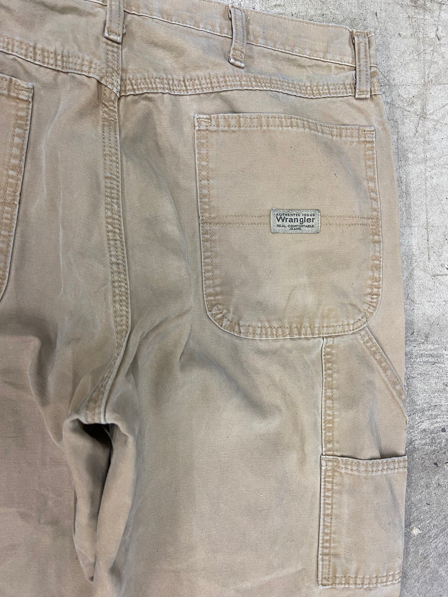 Y2K Wrangler Tan Straight Carpenter Jeans Sz 34x32