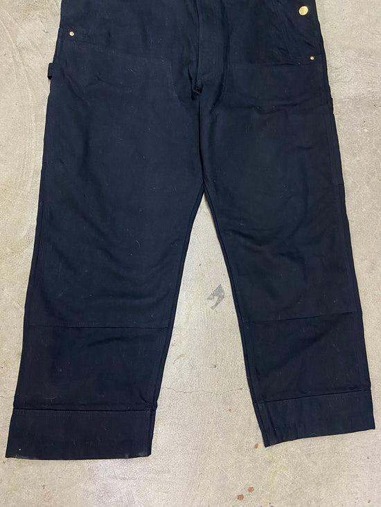 Carhartt Black Utility Cropped Overalls Sz 40x28