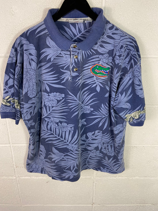 Vtg Florida Gators Tropical Polo Sz L