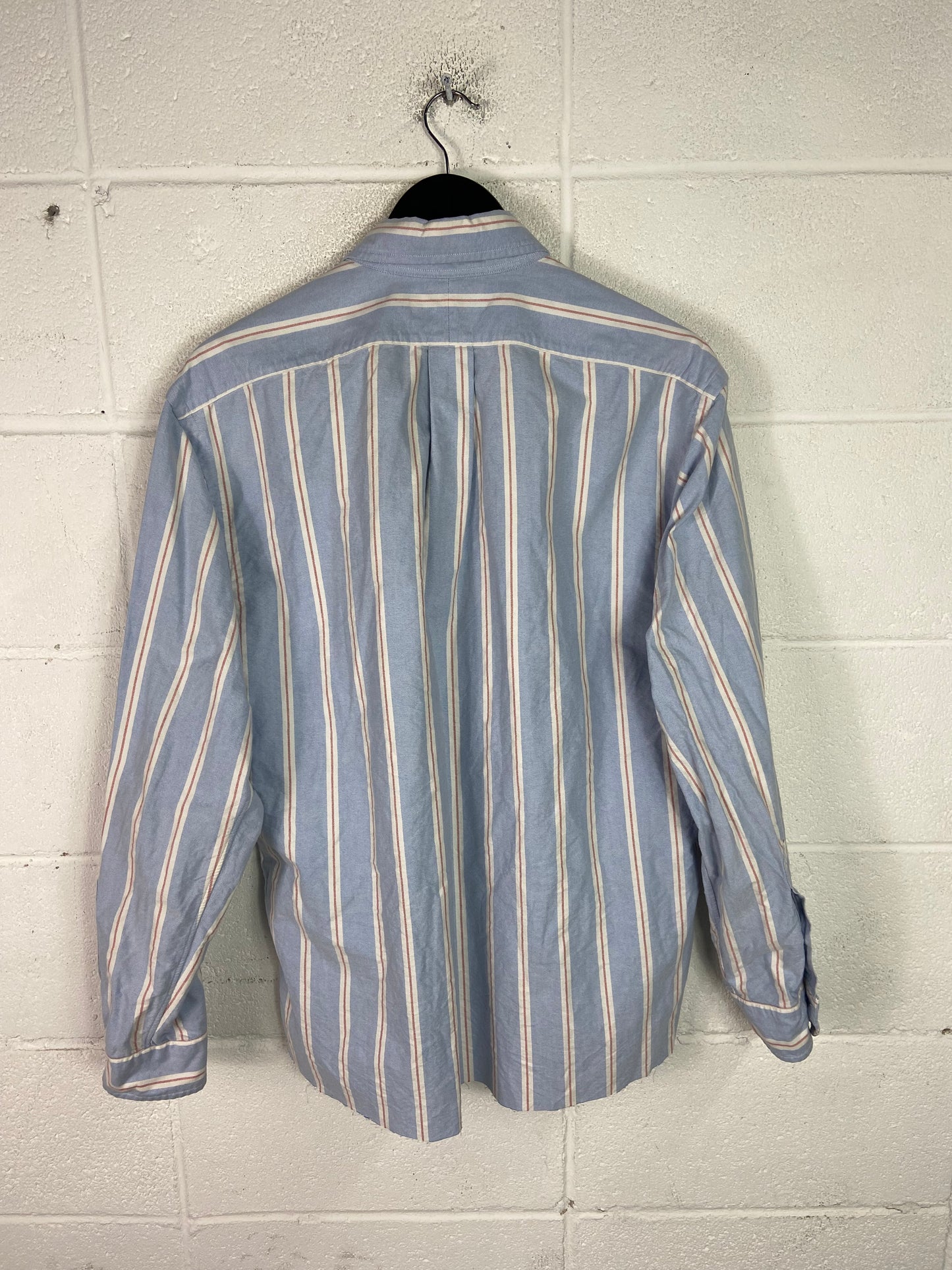 VTG Polo Ralph Lauren Blue Striped Button Up Shirt Sz M/L