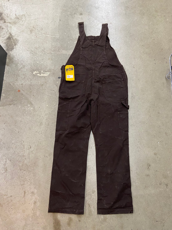 Wmns Carhartt Double Knee Brown Overalls Sz Wmns L