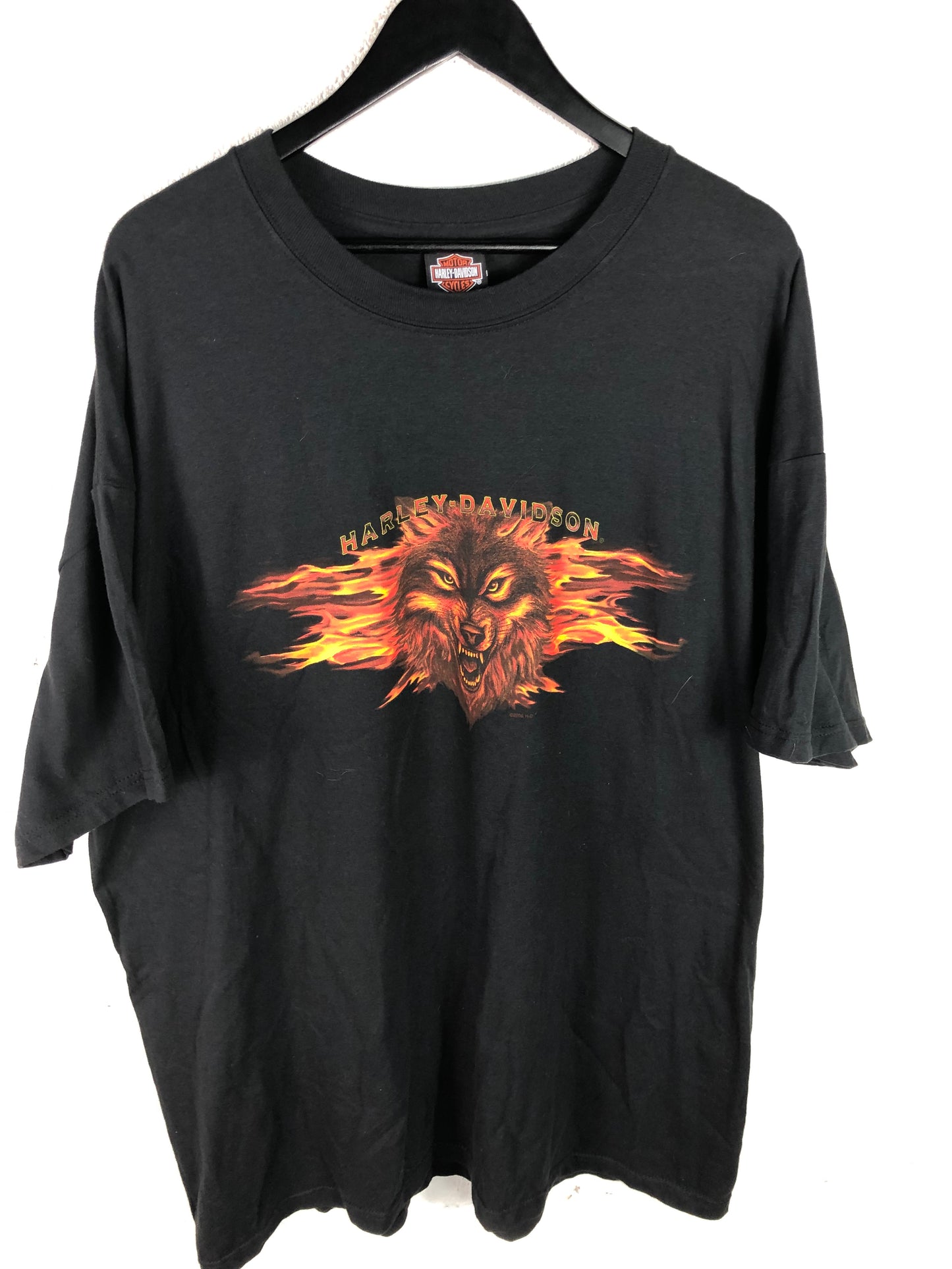 VTG 2008 Harley Davidson Flaming Wolf Murfreesboro Tee Sz XXL