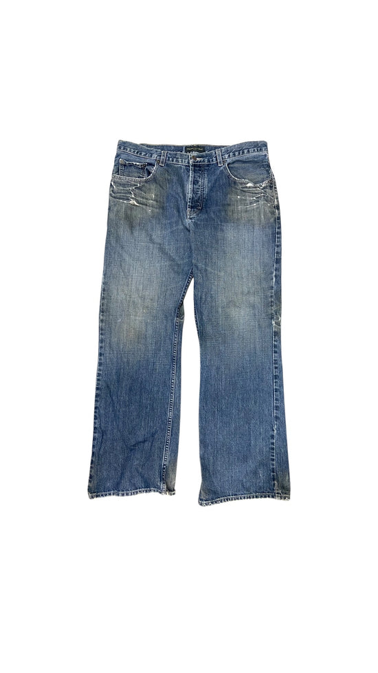 Y2K Thrashed Banana Republic Denim Jeans Sz 36x32