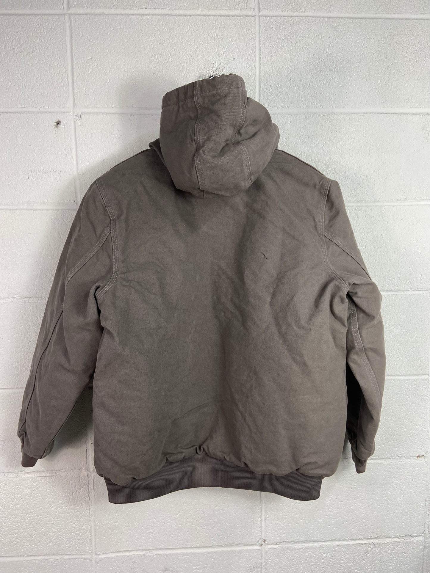 Carhartt Ash Grey Hooded Work Jacket Sz Med