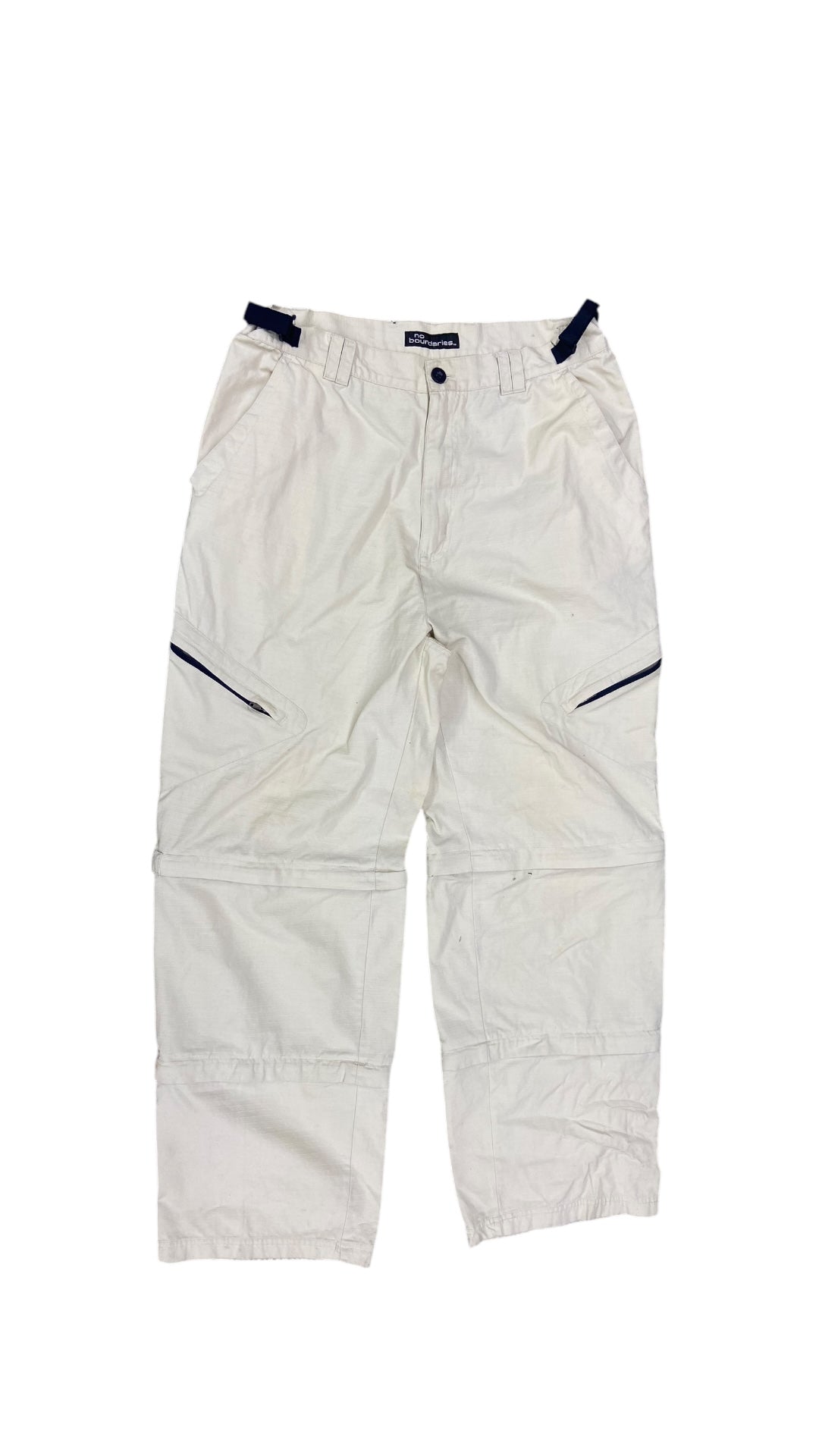 VTG Cream No Boundaries Zip Off Cargo Pants Sz 33x30