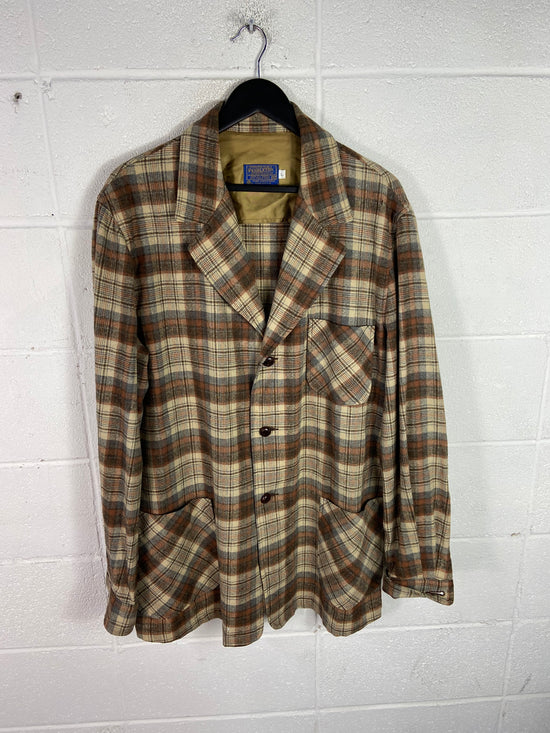 VTG Pendleton Plaid Wool Overshirt Sz L