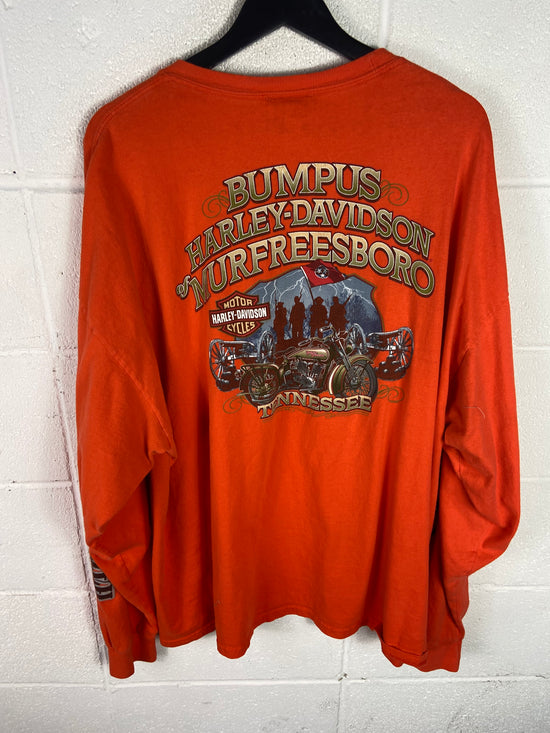 VTG Harley Davidson Spellout L/S Graphic Tee Sz 3XL