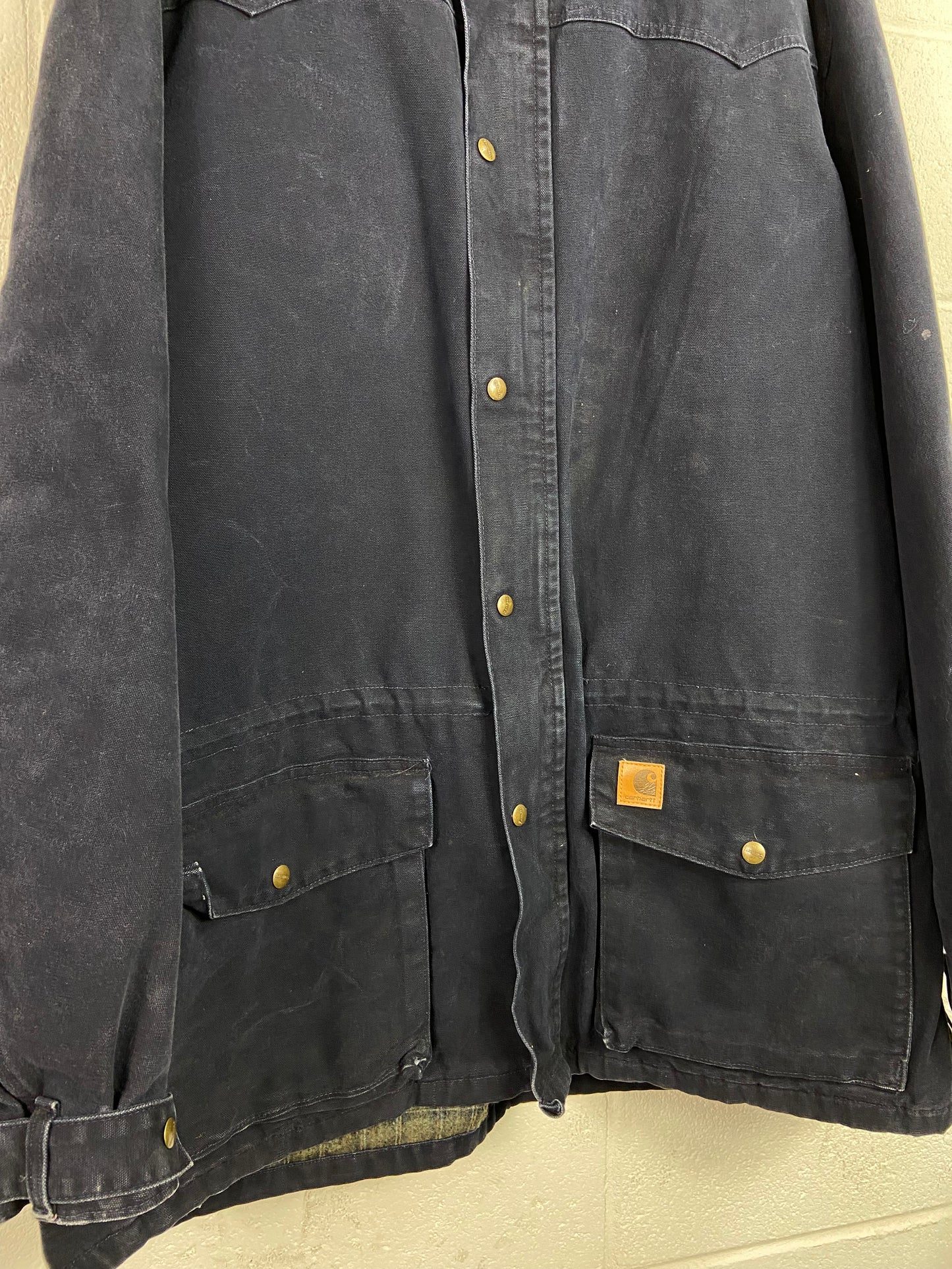 Carhartt Navy Chore Jacket Sz XL Tall