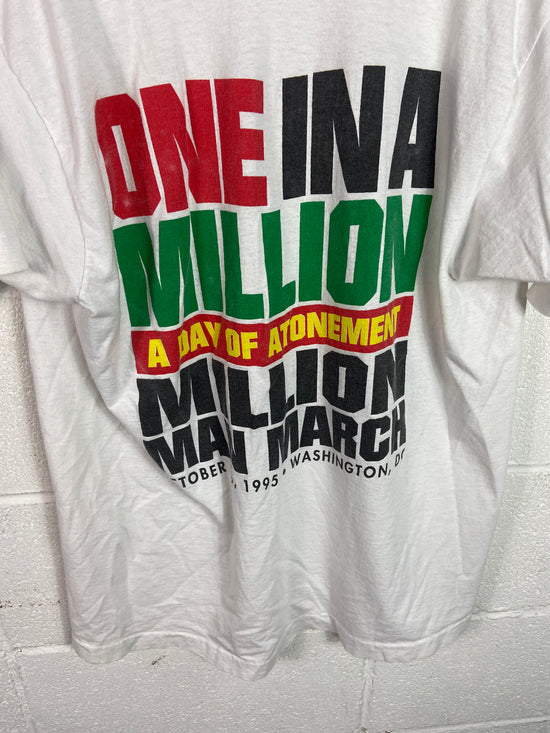 Load image into Gallery viewer, VTG Million Man March V Neck Tee Sz Med
