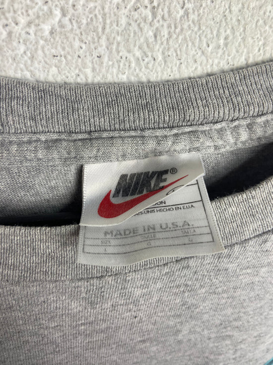 VTG Nike Grey/Teal Swoosh Tee Sz XL