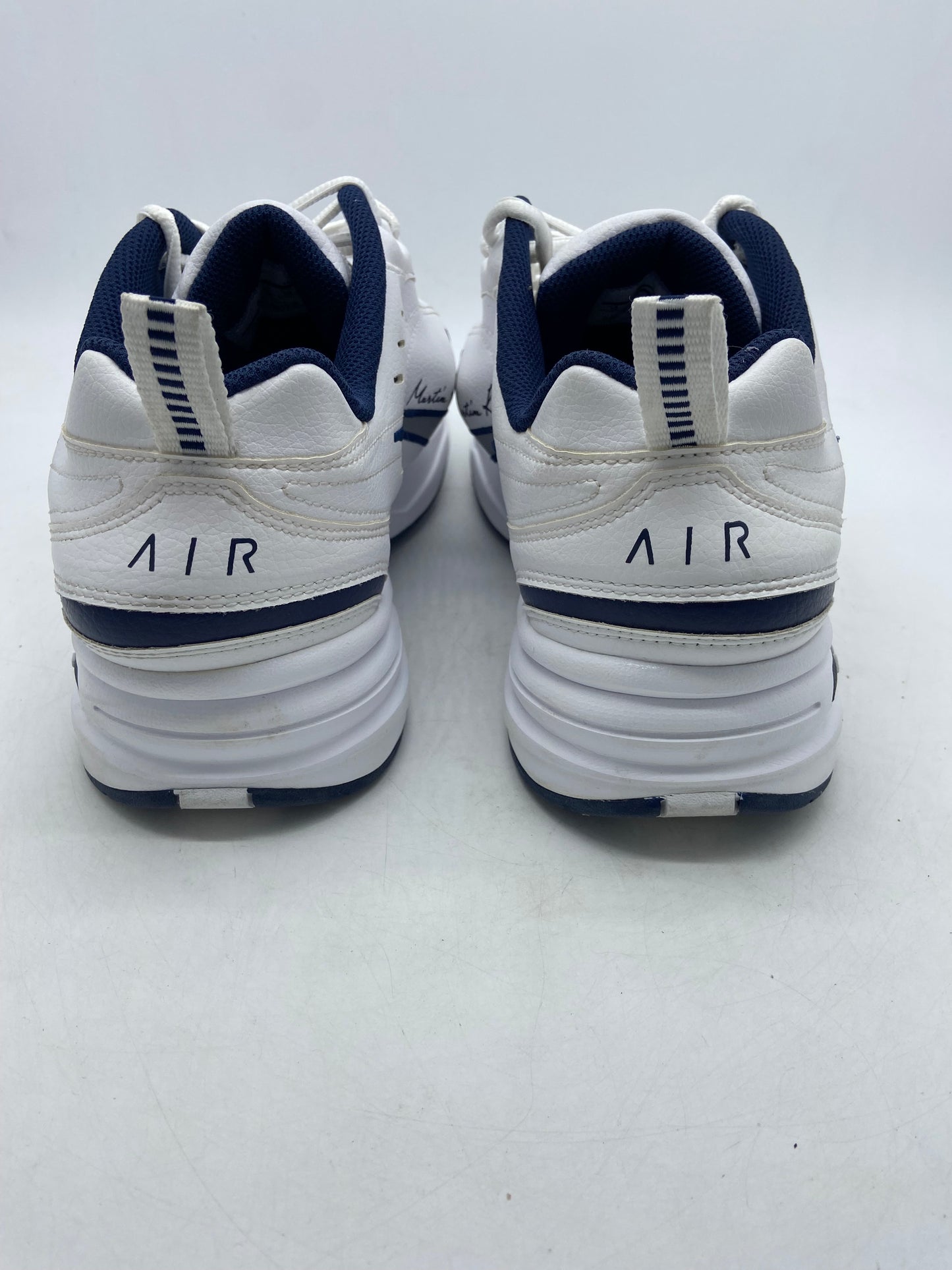 Preowned Martine Rose x Air Monarch IV 'White Navy' Sz 12M/13.5W AT3147-100