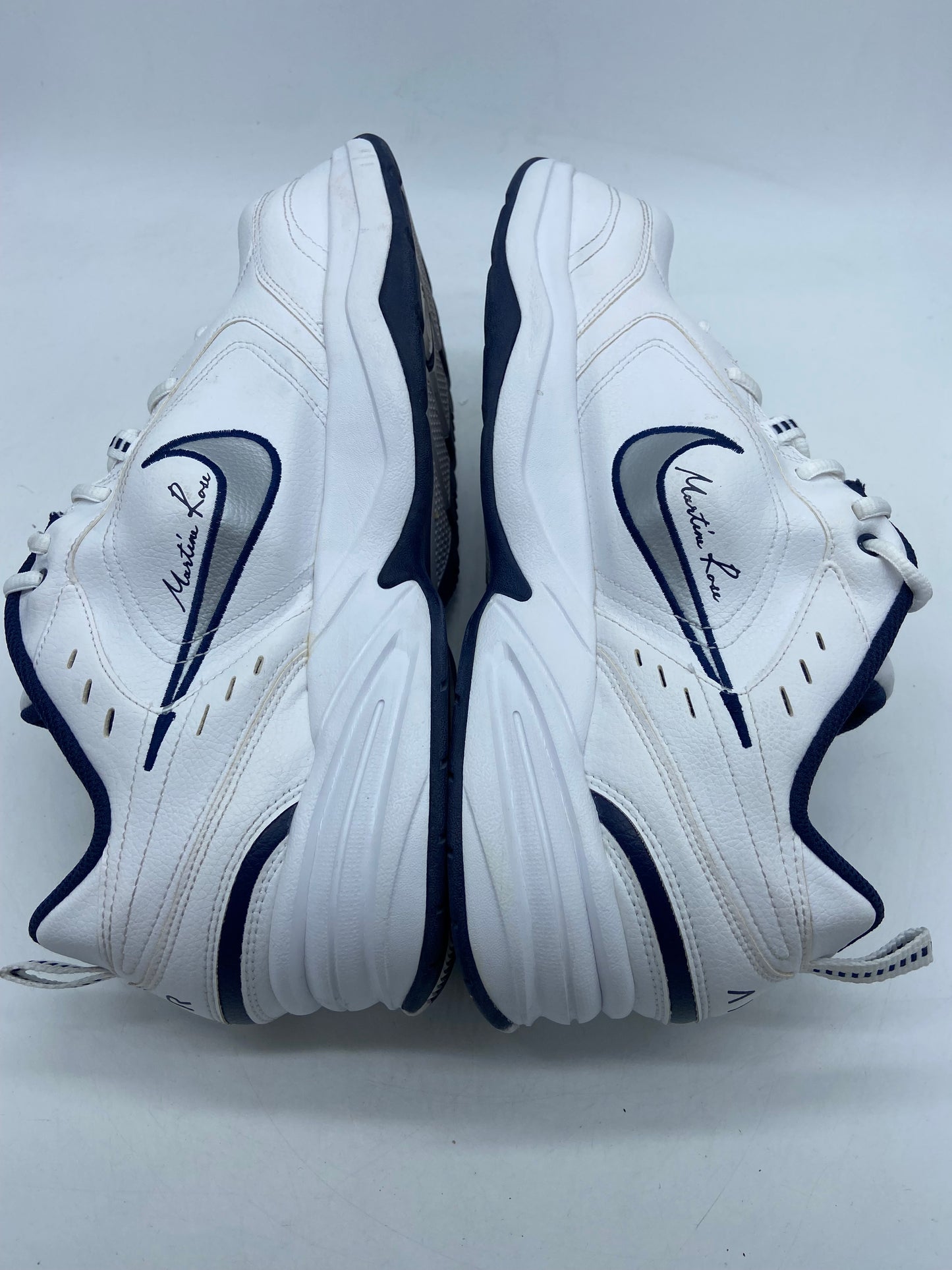 Preowned Martine Rose x Air Monarch IV 'White Navy' Sz 12M/13.5W AT3147-100