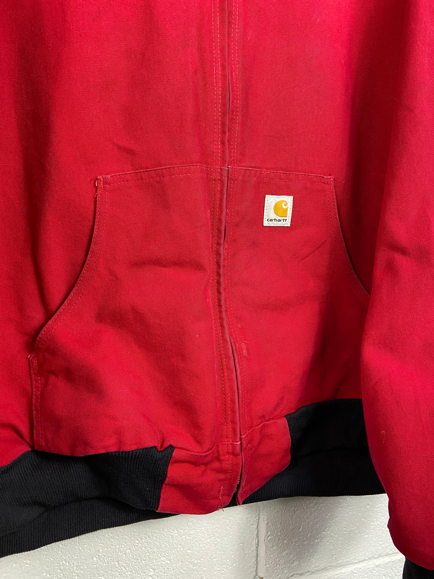 Y2K Carhartt Red Hooded Work Jacket Sz XXL