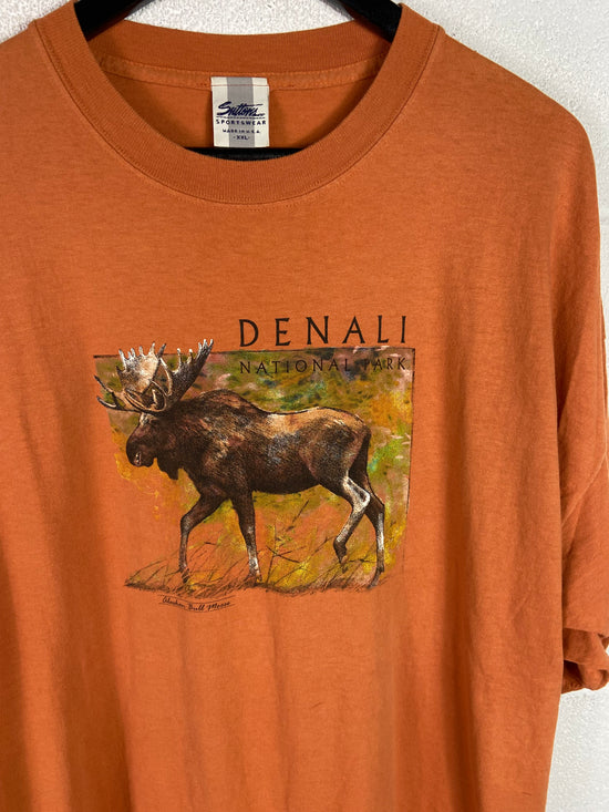 VTG 90s Denali National Park Moose Tee Sz XL