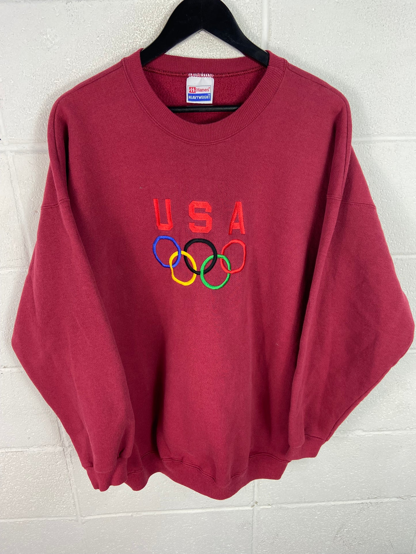 VTG Maroon USA Olympic Sweater Sz XL