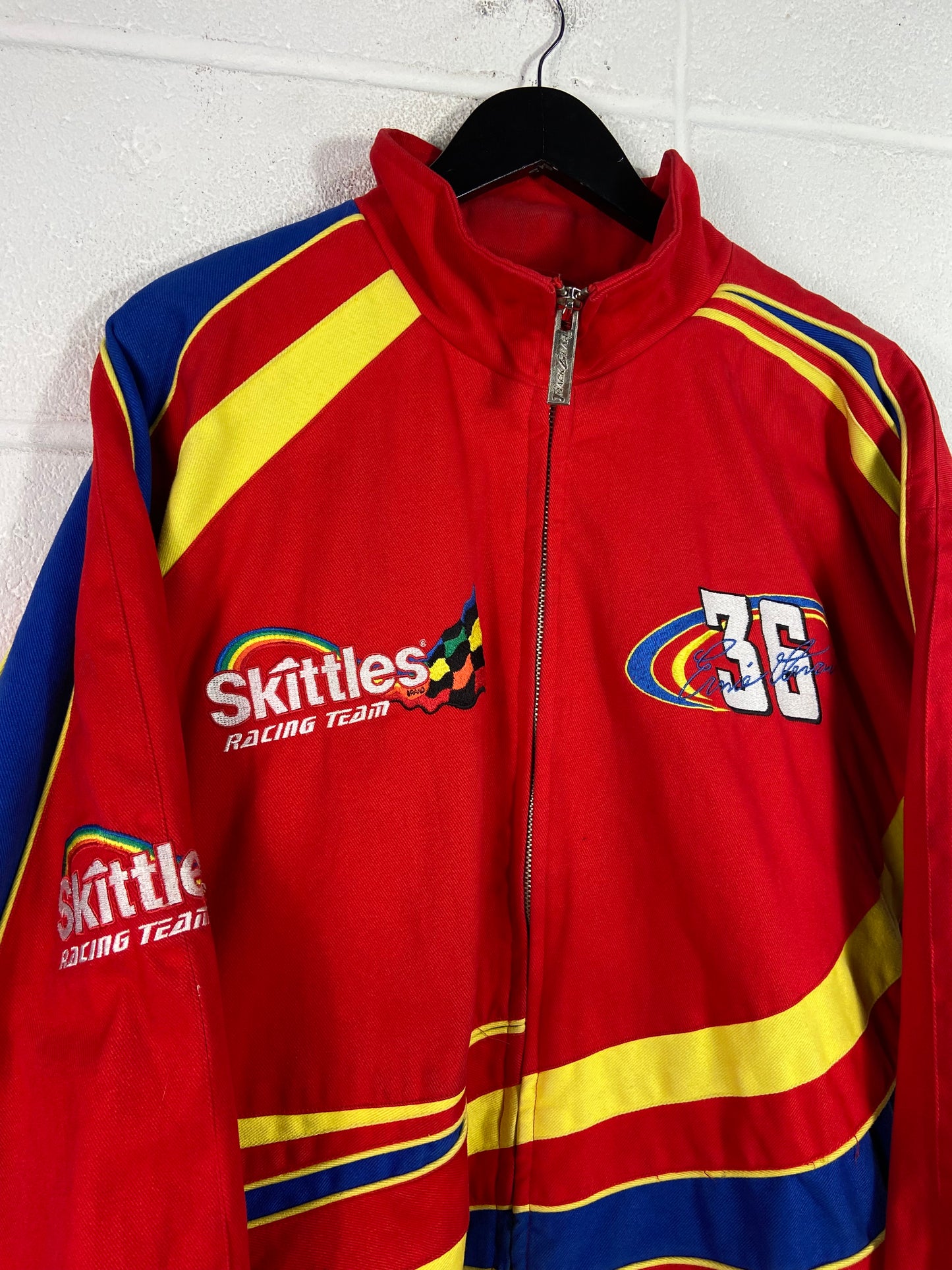 VTG Skittles Racing Ernie Irvin NASCAR #36 Jacket Sz L