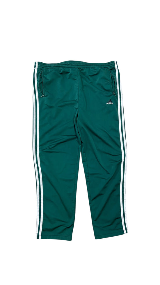 VTG Adidas Pine Green Tear Away 3-Stripe Sweatpants Sz 42