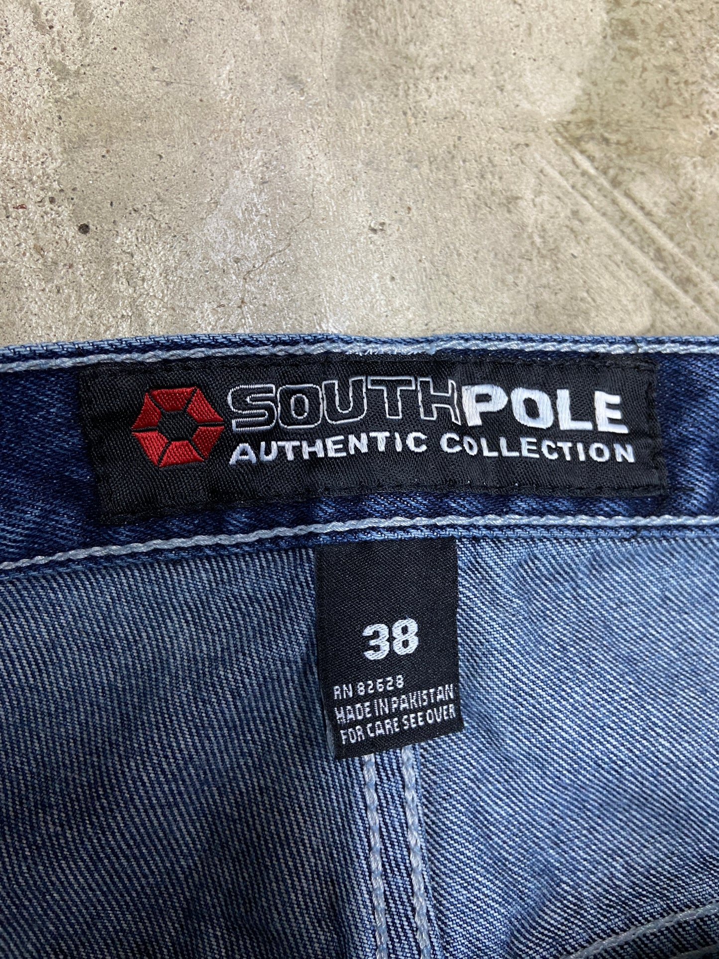 Y2K Southpole Baggy Dark Blue Denim Jeans Sz 38x30