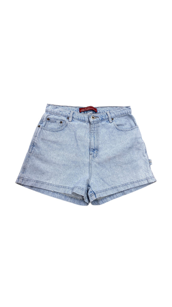 VTG Light Wash High Rise Wmns Denim Shorts Sz 30