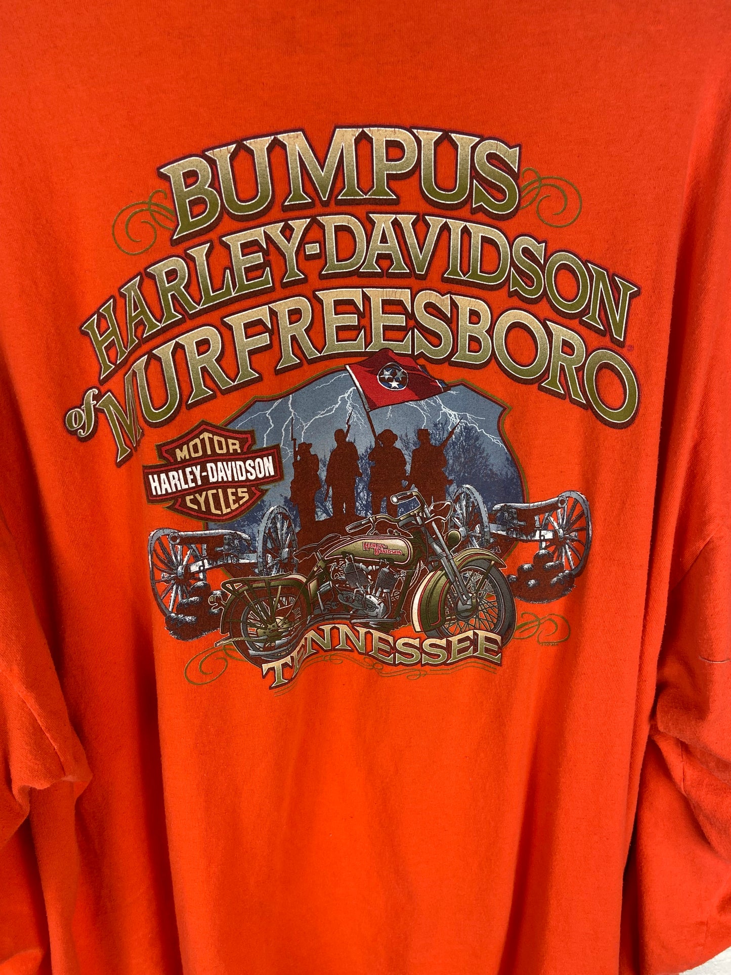 VTG Harley Davidson Spellout L/S Graphic Tee Sz 3XL