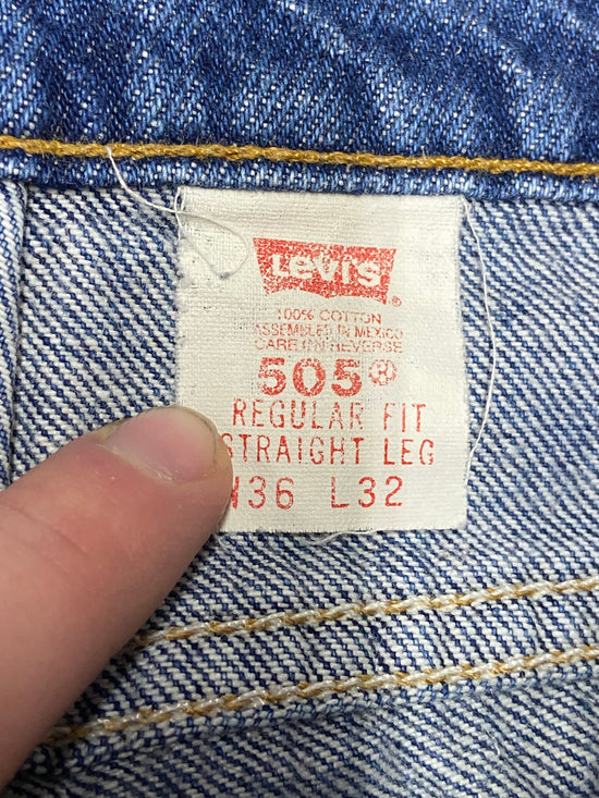 VTG Levi's 505 Straight Leg Blue Denim Jeans Sz 36x32