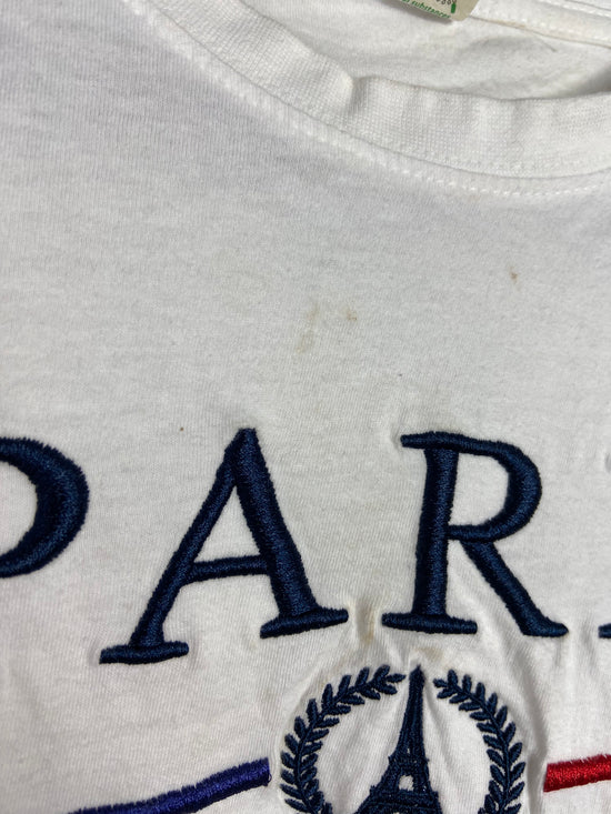 VTG Paris France 80's Embroidered Tee Sz M