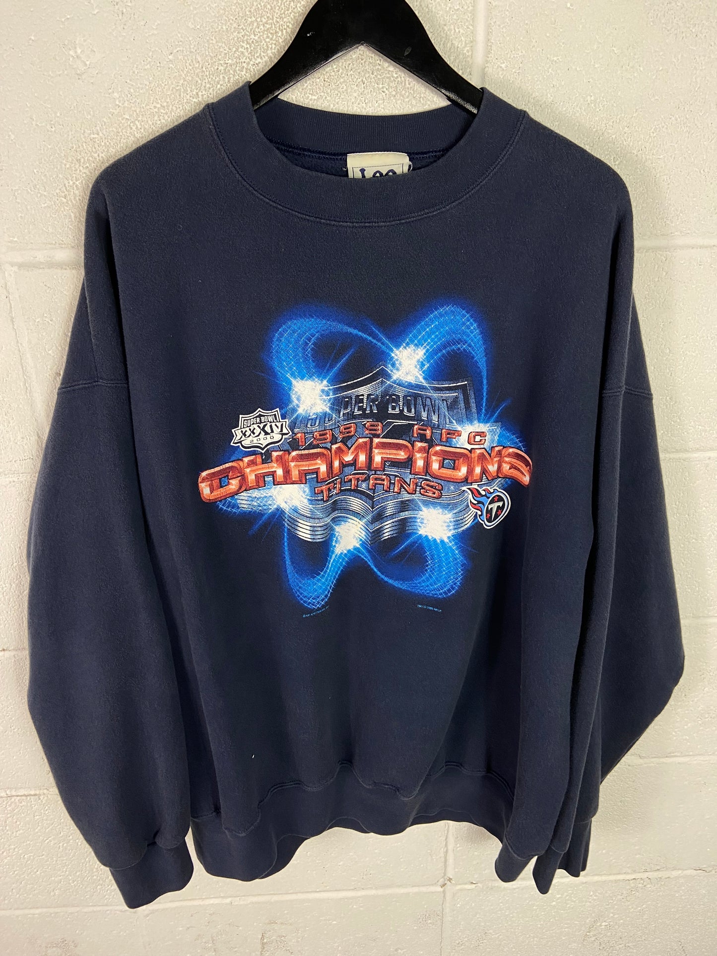 VTG Tennessee Titans Super Bowl 2000 Neutron Sweater Sz XXL