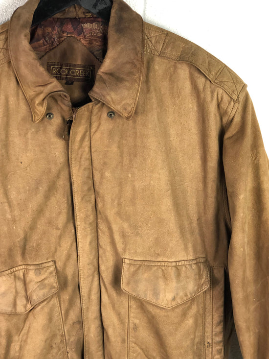 VTG Rock Creek Suede Leather Jacket Sz Med