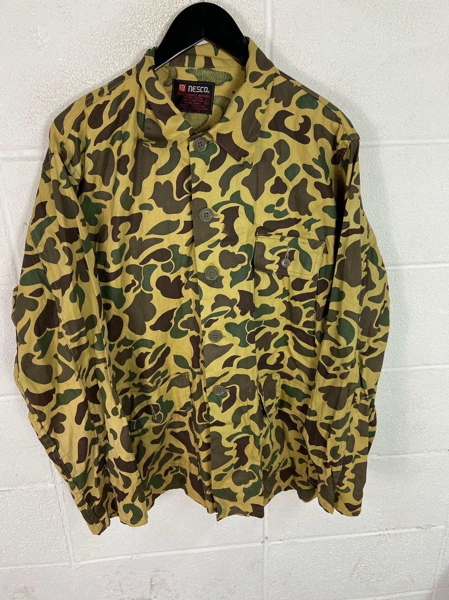 VTG Nesco Duck Camo Button Shirt Sz L