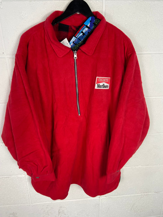 VTG Deadstock Marlboro Unlimited Quarter Zip Fleece Sz XXL