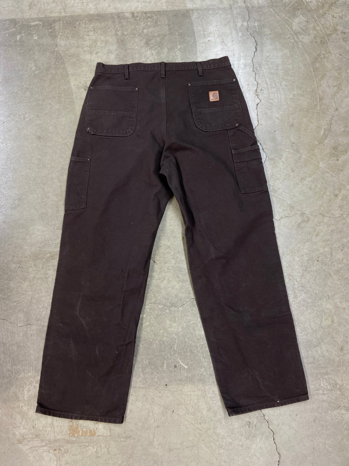 Carhartt Double Knee Brown Work Pants Sz 38x32