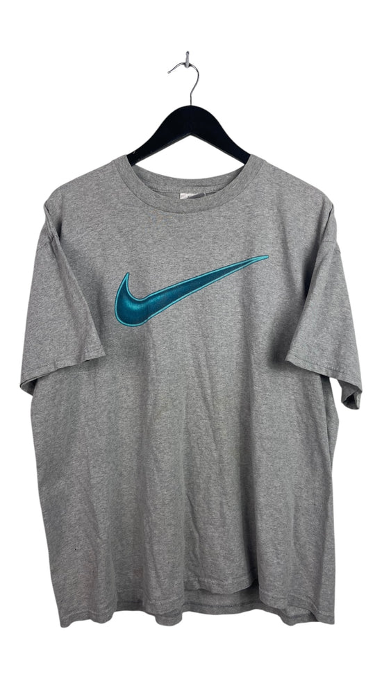 VTG Nike Grey/Teal Swoosh Tee Sz XL