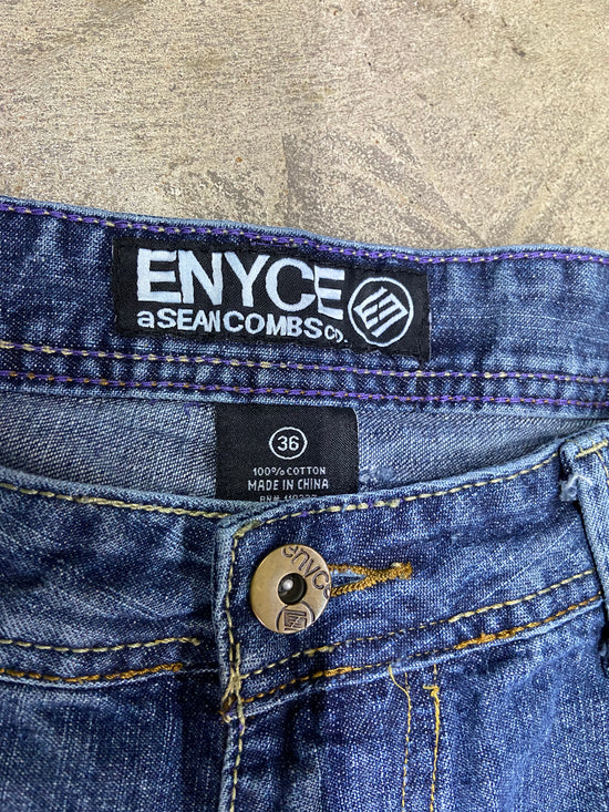 Y2K Enyce Blue Denim Baggy Shorts Sz 36