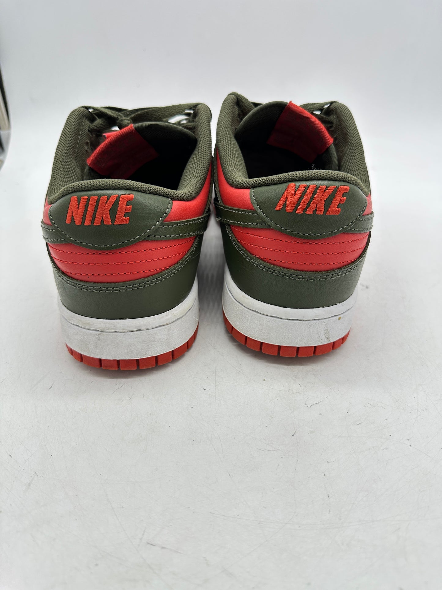 Preowned Nike Dunk Low 'Cargo Khaki Mystic Red' Sz 10M/11.5W DV0833-600