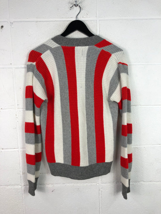 VTG Orlon Striped Cardigan Sz M