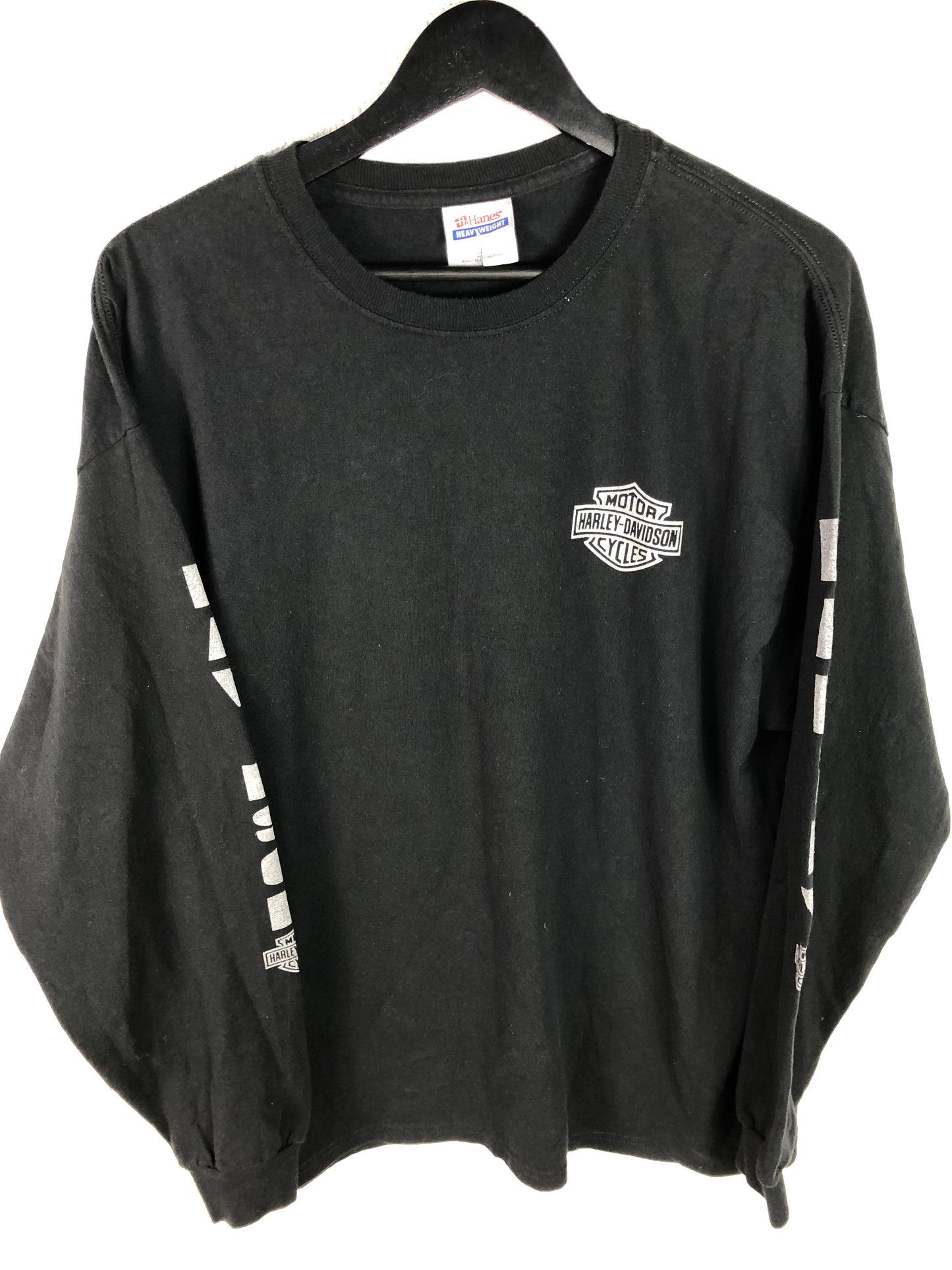 VTG Harley Davidson Silver Logo L/S Tee Sz XL